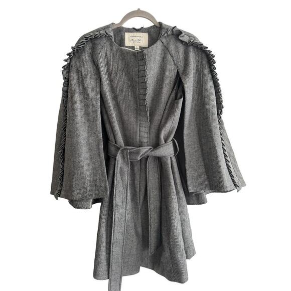 Banana Republic x Olivia Palermo Belted Cape HerringboneTrench Size Large - Picture 4 of 8